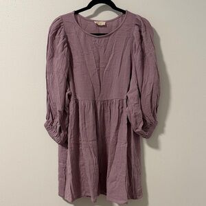 Gauzy Lavender Mid Sleeve Dress